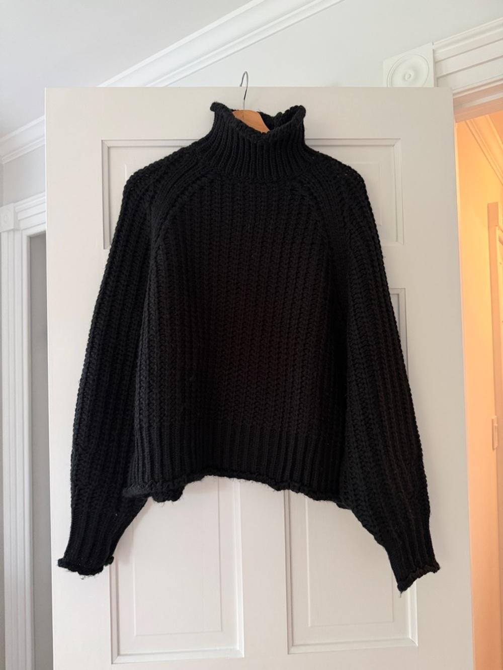 LBLC the label Black Chunky Ribbed Turtleneck Sweater